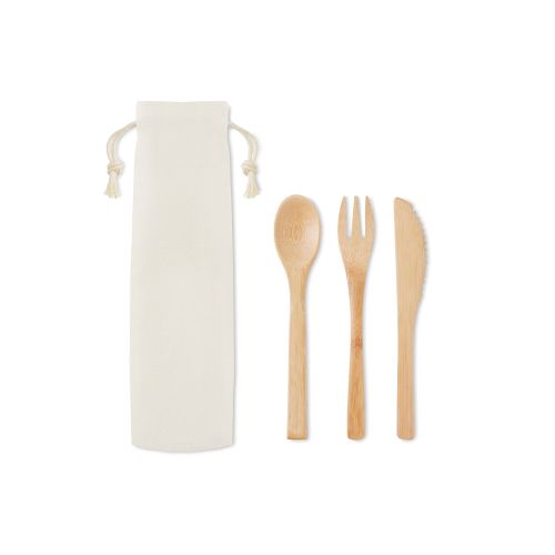 Bamboo cutlery set reusable - Image 1